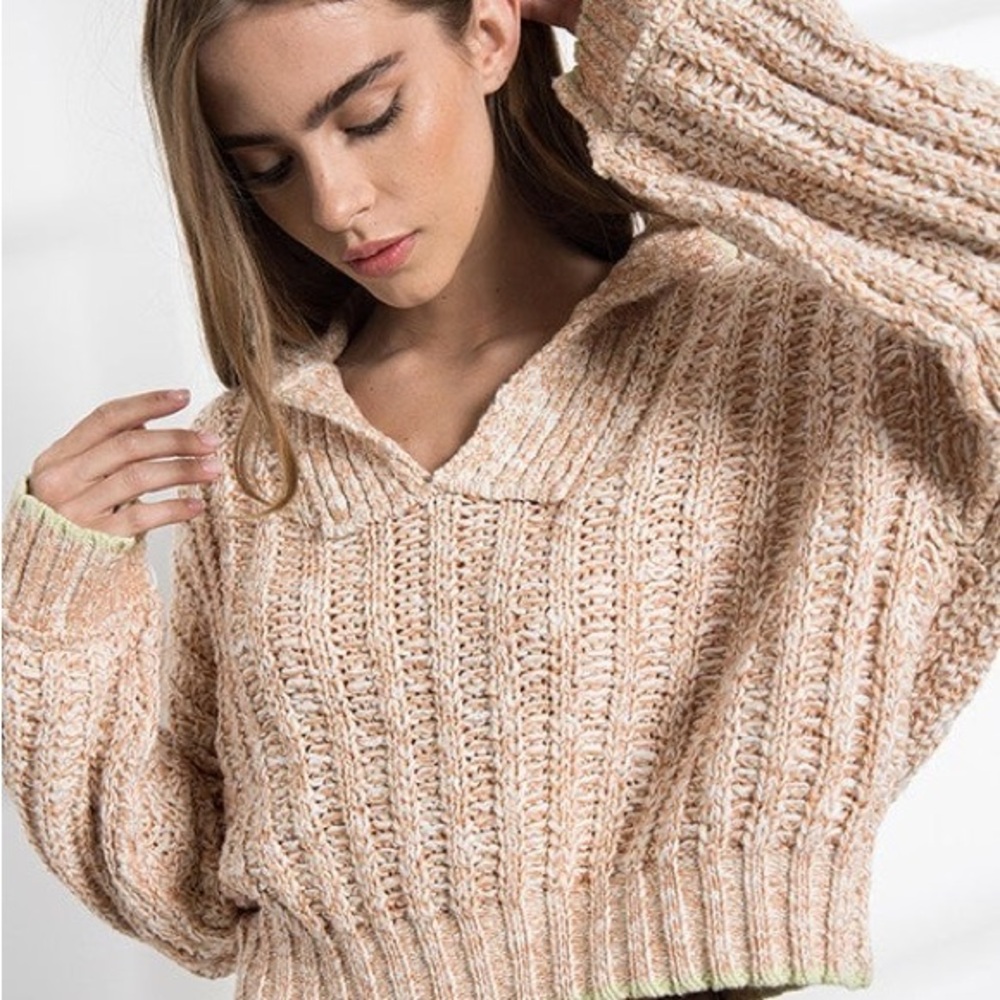 Free People NWT Cozy Knit Cream Sweater